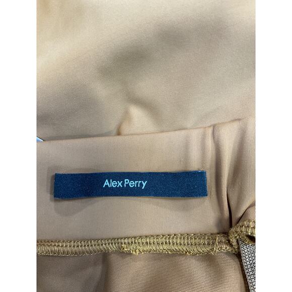 Alex Perry 'Patton' Brown Ruched Mini Skirt Size 2 - Picture 4 of 5